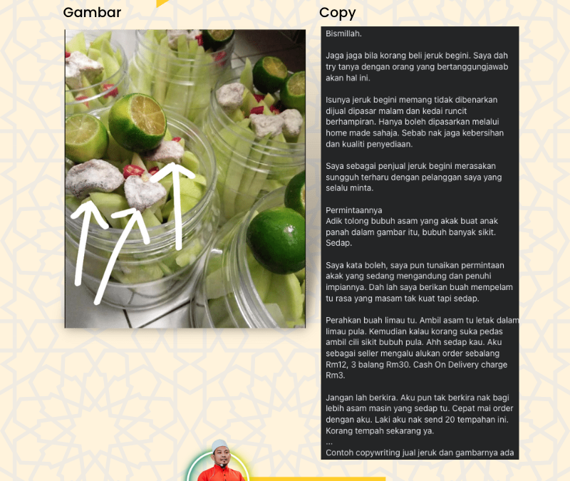 Copywriting ada gambar yang berkesan. Jom saya tunjukkan caranya